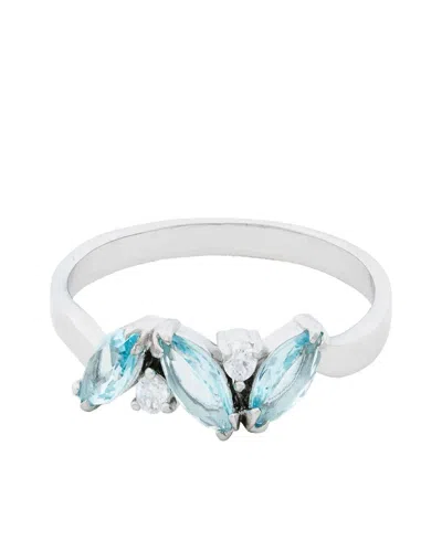 Traditions Jewelry Company Sterling Silver Blue Topaz Marquise Ring