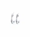 Traditions Jewelry Company Sterling Silver Channel Set Blue Birthstone Swarovski Crystal Half Inch Earring In White