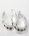 Traditions Jewelry Company Sterling Silver Channel Set Blue Tonal Swarovski Crystal One Inch Earring In Multi