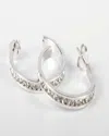 Traditions Jewelry Company Sterling Silver Channel Set Blue Tonal Swarovski Crystal One Inch Earring In White