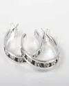 Traditions Jewelry Company Sterling Silver Channel Set Brown Topaz Tonal Swarovski Crystal One Inch Earring In Blue