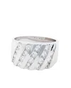 Traditions Jewelry Company Sterling Silver Channel-set Clear Crystal Wide Band Ring In White