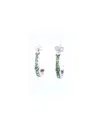 Traditions Jewelry Company Sterling Silver Channel Set Light Green Birthstone Swarovski Crystal Half Inch Earring In Multi