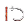 Traditions Jewelry Company Sterling Silver Channel Set Orange Swarovski Crystal Half Inch Earring In Orange