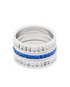Traditions Jewelry Company Sterling Silver Crystal Birthstone Eternity Ring 3 Piece Set In Blue