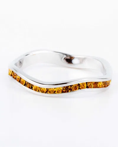 Traditions Jewelry Company Sterling Silver Crystal Birthstone Stackable Wave Ring In Multi