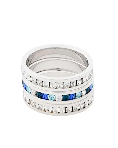 Traditions Jewelry Company Sterling Silver Crystal Eternity Ring 4 Piece Set In Multi
