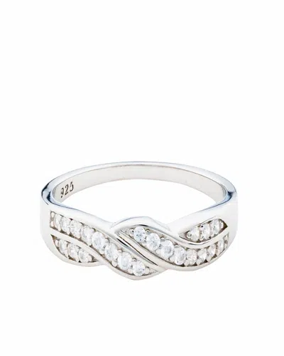 Traditions Jewelry Company Sterling Silver Cubic Zircon Braided Design Ring In White