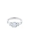 Traditions Jewelry Company Sterling Silver Cubic Zircon Ring With 3 Round 2 Baguette Cut Stones In White