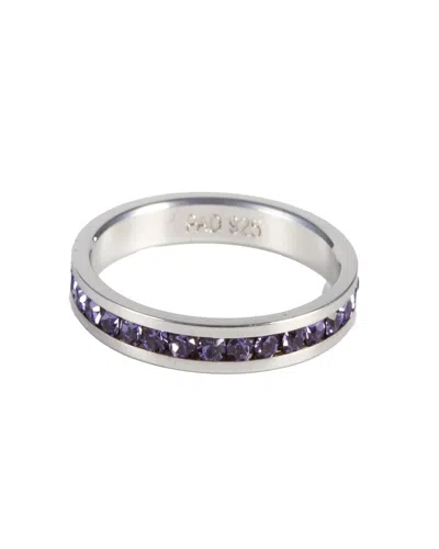 Traditions Jewelry Company Sterling Silver Dark Purple Crystal Eternity Ring