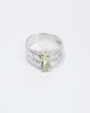 Traditions Jewelry Company Sterling Silver Filigree Green Crystal May Birthstone Ring In Multi