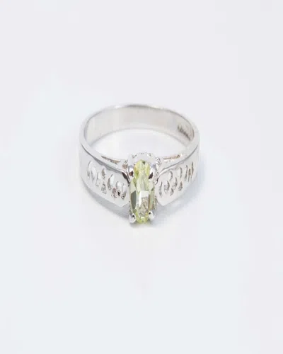 Traditions Jewelry Company Sterling Silver Filigree Green Crystal May Birthstone Ring In Multi