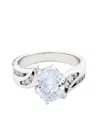 Traditions Jewelry Company Sterling Silver Large Cubic Zircon Ring In Brown