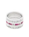 Traditions Jewelry Company Sterling Silver Multi-tonal Crystal Eternity Ring 3 Piece Set In Multi