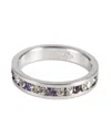 Traditions Jewelry Company Sterling Silver Multi-tonal Crystal Eternity Ring In Purple