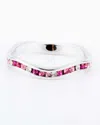 Traditions Jewelry Company Sterling Silver Multi-tonal Crystal Stackable Wave Ring In Pink