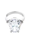 Traditions Jewelry Company Sterling Silver Oval Cubic Zircon Ring In White