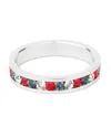 Traditions Jewelry Company Sterling Silver Patriotic Crystal Eternity Ring In Multi