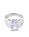 Traditions Jewelry Company Sterling Silver Princess Cut Cubic Zircon Ring In White