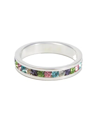 Traditions Jewelry Company Sterling Silver Rainbow Crystal Eternity Ring In Multi