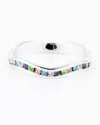 Traditions Jewelry Company Sterling Silver Rainbow Crystal Stackable Wave Ring In Blue