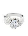 Traditions Jewelry Company Sterling Silver Round Cubic Zircon Ring In White