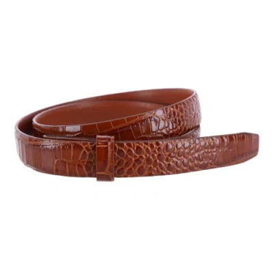 Trafalgar 25mm Gator Embossed Leather Belt Strap In Chestnut