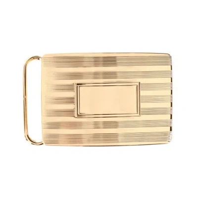 Trafalgar 30mm Sterling Silver Engine Turned With Large Loop Compression Belt Buckle In Gold