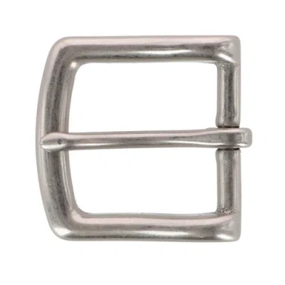 Trafalgar 32mm Soft Edged Solid Brass Brushed Nickel Single Prong Buckle In Silver