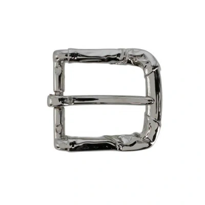 Trafalgar 35mm Italian Rippled Textured Solid Brass Harness Belt Buckle In Silver