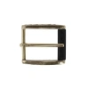 Trafalgar 35mm Italian Side Detailed Solid Brass With Black Stag Horn Roller Harness Belt Buckle