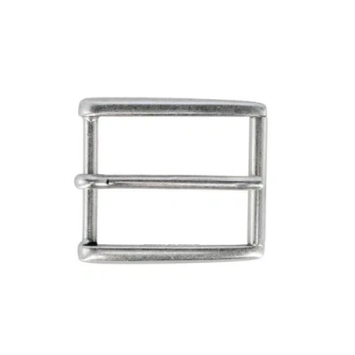 Trafalgar 35mm Rectangular Classic Solid Brass Roller Harness Belt Buckle In Silver