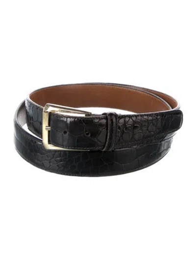 Pre-owned Trafalgar Alligator Belt In Black