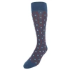 Trafalgar Aurelien Square And Circle Patterned Mercerized Cotton Mid-calf  Socks In Blue