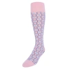 Trafalgar Aurelien Square And Circle Patterned Mercerized Cotton Mid-calf  Socks In Pink