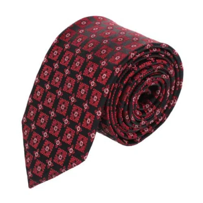 Trafalgar Azzimato Diamond Stately Silk Necktie In Red