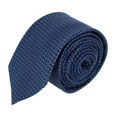 Trafalgar Baldwin Metallic Dash Silk Business Necktie In Navy