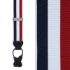 Trafalgar Balint 38mm Striped Non Stretch Grosgrain Ribbon Button End Suspenders In Red, White, And Blue
