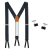 Trafalgar Banbury Silk Button End Suspenders (braces) And Esteban Cufflinks Set In Black