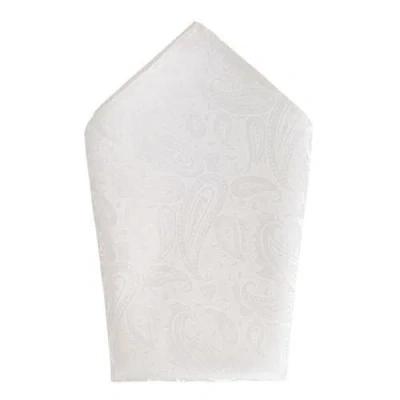 Trafalgar Banbury Tone On Tone Paisley 12 Inch Silk Pocket Square In White