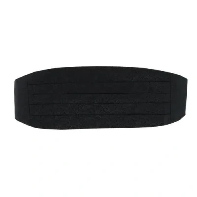 Trafalgar Banbury Tone On Tone Paisley Silk Cummerbund In Black