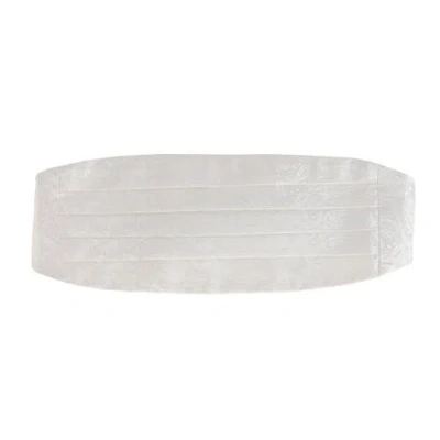 Trafalgar Banbury Tone On Tone Paisley Silk Cummerbund In White
