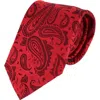 Trafalgar Banbury Tone On Tone Paisley Silk Necktie In Red