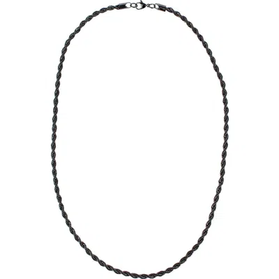 Trafalgar Barrett Braided Metal 22 Inch Long Necklace In Black