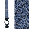 Trafalgar Benito's Blue Basket Weave Pattern Silk Novelty Button End Suspenders In Light Blue