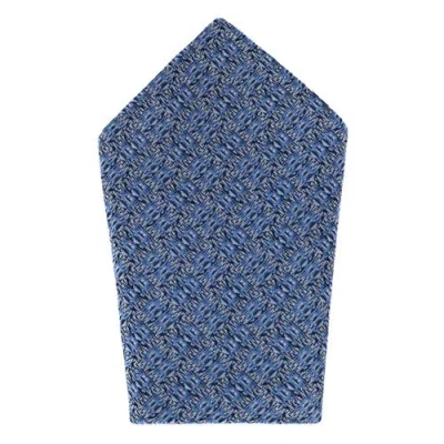 Trafalgar Benito's Blue Basketweave Patterned Silk Pocket Square