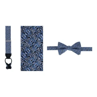 Trafalgar Benito's Blue Basketweave Silk Suspenders (braces) And Bow Tie Bundle