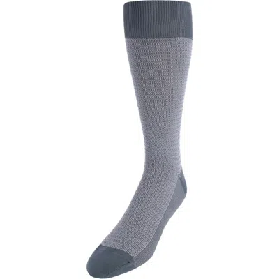 Trafalgar Bernard Chain Link Mercerized Cotton Mid-calf Socks In Charcoal