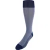 Trafalgar Bernard Chain Link Mercerized Cotton Mid-calf Socks In Navy With Light Blue