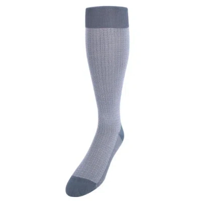 Trafalgar Bernard Chain Link Over The Calf Mercerized Cotton Socks In Grey